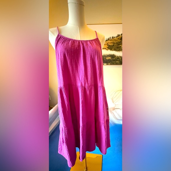 Universal Thread Dresses & Skirts - Universal Thread Fuchsia Pink Tiered Spaghetti Strap Dress